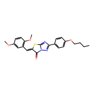 (5Z)-2-(4-butoxyphenyl)-5-(2,5-dimethoxybenzylidene)[1,3]thiazolo[3,2-b][1,2,4]triazol-6(5H)-one structure