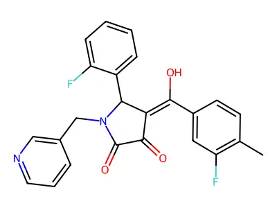 4-(3-fluoro-4-methylbenzoyl)-5-(2-fluorophenyl)-3-hydroxy-1-[(pyridin-3-yl)methyl]-2,5-dihydro-1H-pyrrol-2-one structure