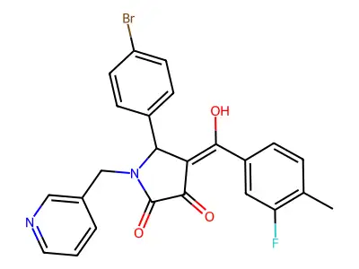 5-(4-bromophenyl)-4-(3-fluoro-4-methylbenzoyl)-3-hydroxy-1-[(pyridin-3-yl)methyl]-2,5-dihydro-1H-pyrrol-2-one structure