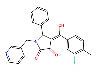 4-(3-fluoro-4-methylbenzoyl)-3-hydroxy-5-phenyl-1-[(pyridin-3-yl)methyl]-2,5-dihydro-1H-pyrrol-2-one structure