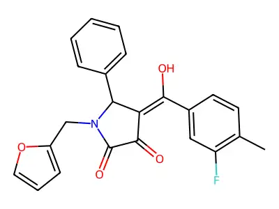 4-(3-fluoro-4-methylbenzoyl)-1-[(furan-2-yl)methyl]-3-hydroxy-5-phenyl-2,5-dihydro-1H-pyrrol-2-one structure