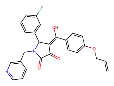 5-(3-fluorophenyl)-3-hydroxy-4-[4-(prop-2-en-1-yloxy)benzoyl]-1-[(pyridin-3-yl)methyl]-2,5-dihydro-1H-pyrrol-2-one structure