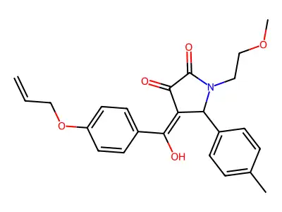 3-hydroxy-1-(2-methoxyethyl)-5-(4-methylphenyl)-4-[4-(prop-2-en-1-yloxy)benzoyl]-2,5-dihydro-1H-pyrrol-2-one structure