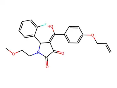 5-(2-fluorophenyl)-3-hydroxy-1-(2-methoxyethyl)-4-[4-(prop-2-en-1-yloxy)benzoyl]-2,5-dihydro-1H-pyrrol-2-one structure