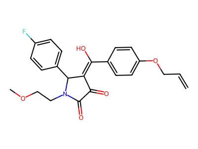 5-(4-fluorophenyl)-3-hydroxy-1-(2-methoxyethyl)-4-[4-(prop-2-en-1-yloxy)benzoyl]-2,5-dihydro-1H-pyrrol-2-one structure