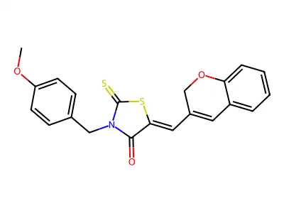 5-((2H-Chromen-3-yl)methylene)-3-(4-methoxybenzyl)-2-thioxothiazolidin-4-one structure