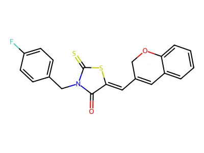 5-(2H-Chromen-3-ylmethylene)-3-(4-fluorobenzyl)-2-thioxo-1,3-thiazolidin-4-one structure