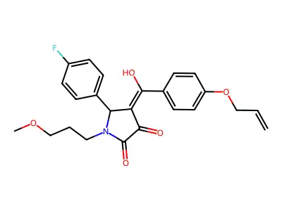 4-[4-(allyloxy)benzoyl]-5-(4-fluorophenyl)-3-hydroxy-1-(3-methoxypropyl)-1,5-dihydro-2H-pyrrol-2-one structure