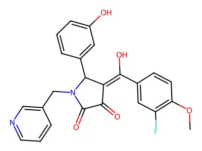 4-(3-fluoro-4-methoxybenzoyl)-3-hydroxy-5-(3-hydroxyphenyl)-1-[(pyridin-3-yl)methyl]-2,5-dihydro-1H-pyrrol-2-one structure