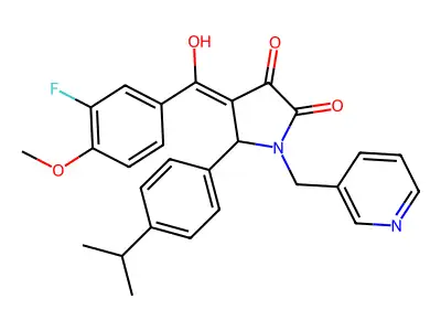 4-(3-fluoro-4-methoxybenzoyl)-3-hydroxy-5-[4-(propan-2-yl)phenyl]-1-[(pyridin-3-yl)methyl]-2,5-dihydro-1H-pyrrol-2-one structure
