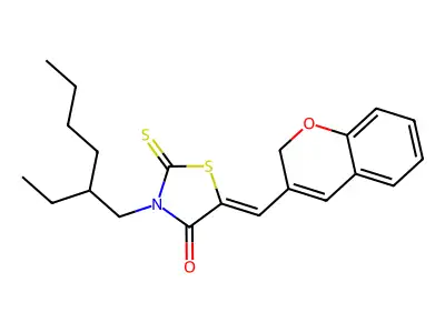 5-(2H-Chromen-3-ylmethylene)-3-(2-ethylhexyl)-2-thioxo-1,3-thiazolidin-4-one structure