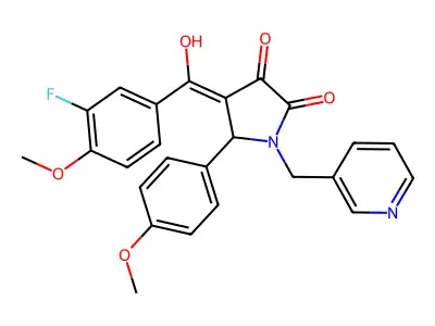 4-(3-fluoro-4-methoxybenzoyl)-3-hydroxy-5-(4-methoxyphenyl)-1-[(pyridin-3-yl)methyl]-2,5-dihydro-1H-pyrrol-2-one structure