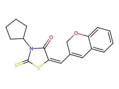 5-((2H-Chromen-3-yl)methylene)-3-cyclopentyl-2-thioxothiazolidin-4-one structure
