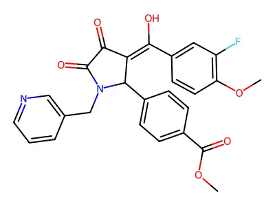 methyl 4-[3-(3-fluoro-4-methoxybenzoyl)-4-hydroxy-5-oxo-1-[(pyridin-3-yl)methyl]-2,5-dihydro-1H-pyrrol-2-yl]benzoate structure