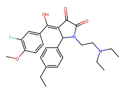 1-(2-diethylaminoethyl)-5-(4-ethylphenyl)-4-[(3-fluoro-4-methoxyphenyl)-hydroxymethylidene]pyrrolidine-2,3-dione structure
