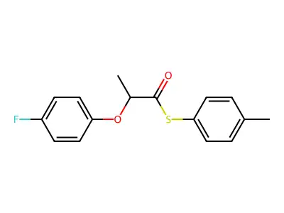 S-(4-methylphenyl) 2-(4-fluorophenoxy)propanethioate structure