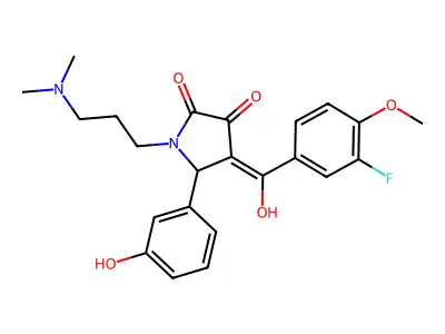 1-[3-(dimethylamino)propyl]-4-(3-fluoro-4-methoxybenzoyl)-3-hydroxy-5-(3-hydroxyphenyl)-2,5-dihydro-1H-pyrrol-2-one structure
