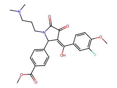 methyl 4-[1-[3-(dimethylamino)propyl]-3-[(3-fluoro-4-methoxyphenyl)-hydroxymethylidene]-4,5-dioxopyrrolidin-2-yl]benzoate structure