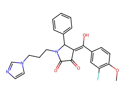 4-(3-fluoro-4-methoxybenzoyl)-3-hydroxy-1-[3-(1H-imidazol-1-yl)propyl]-5-phenyl-2,5-dihydro-1H-pyrrol-2-one structure