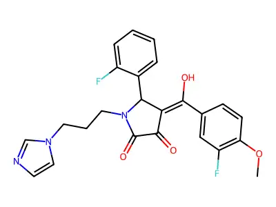 4-(3-fluoro-4-methoxybenzoyl)-5-(2-fluorophenyl)-3-hydroxy-1-[3-(1H-imidazol-1-yl)propyl]-2,5-dihydro-1H-pyrrol-2-one structure
