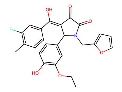 5-(3-ethoxy-4-hydroxyphenyl)-4-(3-fluoro-4-methylbenzoyl)-1-[(furan-2-yl)methyl]-3-hydroxy-2,5-dihydro-1H-pyrrol-2-one structure