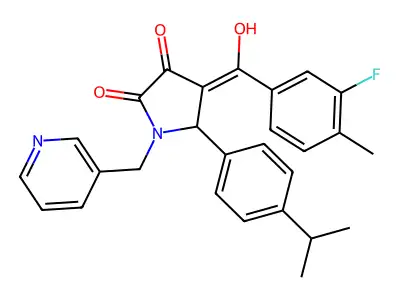 4-(3-fluoro-4-methylbenzoyl)-3-hydroxy-5-[4-(propan-2-yl)phenyl]-1-[(pyridin-3-yl)methyl]-2,5-dihydro-1H-pyrrol-2-one structure