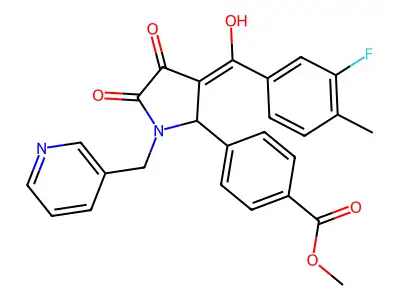 methyl 4-[3-(3-fluoro-4-methylbenzoyl)-4-hydroxy-5-oxo-1-[(pyridin-3-yl)methyl]-2,5-dihydro-1H-pyrrol-2-yl]benzoate structure