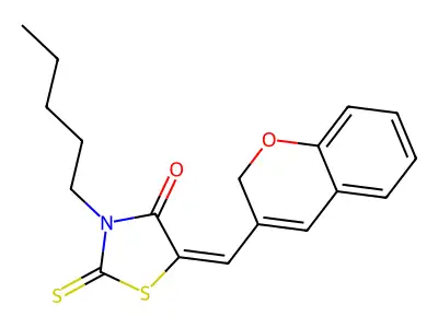 5-((2H-Chromen-3-yl)methylene)-3-pentyl-2-thioxothiazolidin-4-one structure