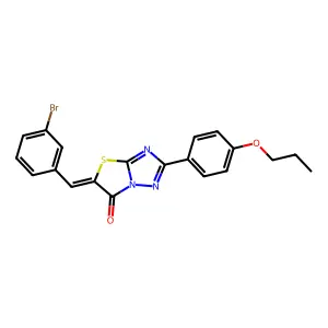 (Z)-5-(3-bromobenzylidene)-2-(4-propoxyphenyl)thiazolo[3,2-b][1,2,4]triazol-6(5H)-one structure