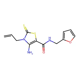 3-allyl-4-amino-N-(2-furylmethyl)-2-thioxo-2,3-dihydro-1,3-thiazole-5-carboxamide structure