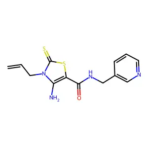 3-allyl-4-amino-N-(3-pyridinylmethyl)-2-thioxo-2,3-dihydro-1,3-thiazole-5-carboxamide structure