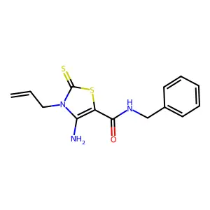 3-Allyl-4-amino-N-benzyl-2-thioxo-2,3-dihydro-1,3-thiazole-5-carboxamide structure
