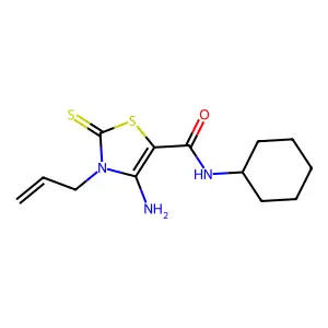3-Allyl-4-amino-N-cyclohexyl-2-thioxo-2,3-dihydro-1,3-thiazole-5-carboxamide structure