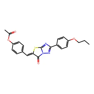 (Z)-4-((6-oxo-2-(4-propoxyphenyl)thiazolo[3,2-b][1,2,4]triazol-5(6H)-ylidene)methyl)phenyl acetate structure