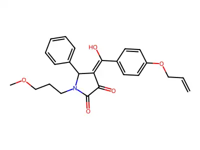 3-hydroxy-1-(3-methoxypropyl)-5-phenyl-4-[4-(prop-2-en-1-yloxy)benzoyl]-2,5-dihydro-1H-pyrrol-2-one structure