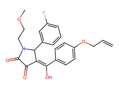 5-(3-fluorophenyl)-3-hydroxy-1-(2-methoxyethyl)-4-[4-(prop-2-en-1-yloxy)benzoyl]-2,5-dihydro-1H-pyrrol-2-one structure