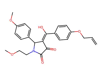 3-hydroxy-1-(2-methoxyethyl)-5-(4-methoxyphenyl)-4-[4-(prop-2-en-1-yloxy)benzoyl]-2,5-dihydro-1H-pyrrol-2-one structure