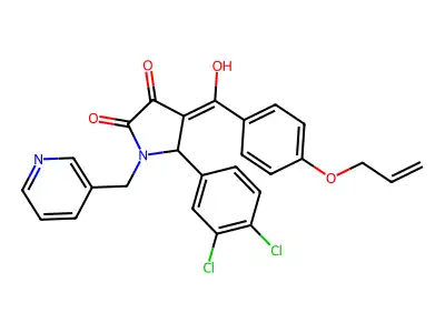 5-(3,4-dichlorophenyl)-3-hydroxy-4-[4-(prop-2-en-1-yloxy)benzoyl]-1-[(pyridin-3-yl)methyl]-2,5-dihydro-1H-pyrrol-2-one structure