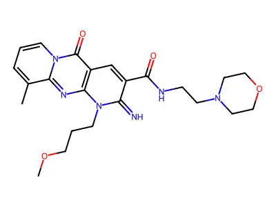 2-imino-1-(3-methoxypropyl)-10-methyl-N-(2-morpholinoethyl)-5-oxo-2,5-dihydro-1H-dipyrido[1,2-a:2',3'-d]pyrimidine-3-carboxamide structure
