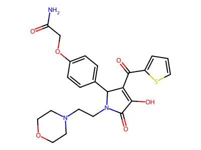 2-(4-{4-hydroxy-1-[2-(morpholin-4-yl)ethyl]-5-oxo-3-(thiophen-2-ylcarbonyl)-2,5-dihydro-1H-pyrrol-2-yl}phenoxy)acetamide structure
