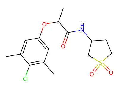 2-(4-chloro-3,5-dimethylphenoxy)-N-(1,1-dioxothiolan-3-yl)propanamide structure