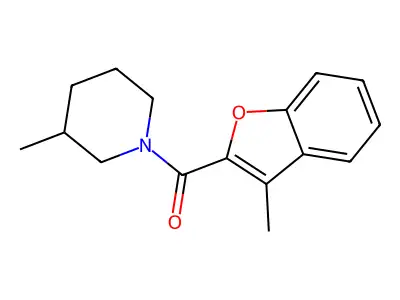 3-Methyl-1-((3-methyl-1-benzofuran-2-YL)carbonyl)piperidine structure