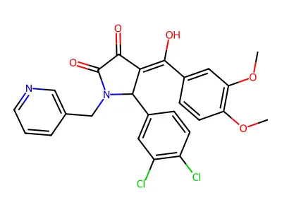 5-(3,4-dichlorophenyl)-4-(3,4-dimethoxybenzoyl)-3-hydroxy-1-[(pyridin-3-yl)methyl]-2,5-dihydro-1H-pyrrol-2-one structure