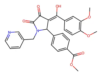 Methyl 4-(3-(3,4-dimethoxybenzoyl)-4-hydroxy-5-oxo-1-(pyridin-3-ylmethyl)-2,5-dihydro-1H-pyrrol-2-yl)benzoate structure