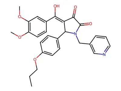 4-(3,4-dimethoxybenzoyl)-3-hydroxy-5-(4-propoxyphenyl)-1-(3-pyridinylmethyl)-1,5-dihydro-2H-pyrrol-2-one structure