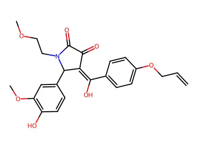 3-hydroxy-5-(4-hydroxy-3-methoxyphenyl)-1-(2-methoxyethyl)-4-[4-(prop-2-en-1-yloxy)benzoyl]-2,5-dihydro-1H-pyrrol-2-one structure