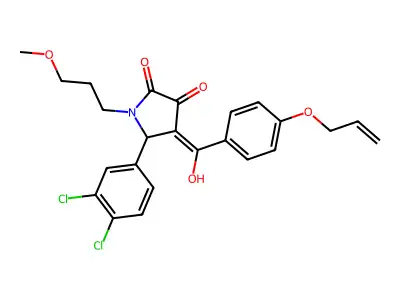 5-(3,4-dichlorophenyl)-3-hydroxy-1-(3-methoxypropyl)-4-[4-(prop-2-en-1-yloxy)benzoyl]-2,5-dihydro-1H-pyrrol-2-one structure