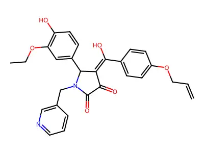 5-(3-ethoxy-4-hydroxyphenyl)-3-hydroxy-4-[4-(prop-2-en-1-yloxy)benzoyl]-1-[(pyridin-3-yl)methyl]-2,5-dihydro-1H-pyrrol-2-one structure