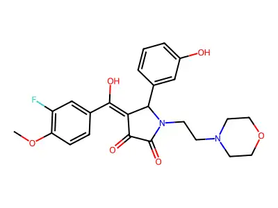 4-(3-fluoro-4-methoxybenzoyl)-3-hydroxy-5-(3-hydroxyphenyl)-1-[2-(morpholin-4-yl)ethyl]-2,5-dihydro-1H-pyrrol-2-one structure