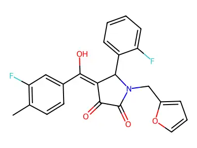 4-(3-fluoro-4-methylbenzoyl)-5-(2-fluorophenyl)-1-[(furan-2-yl)methyl]-3-hydroxy-2,5-dihydro-1H-pyrrol-2-one structure